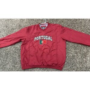 Franchise Club Pullover V Neck Red Green Portugal Soccer Team Mens Size XL